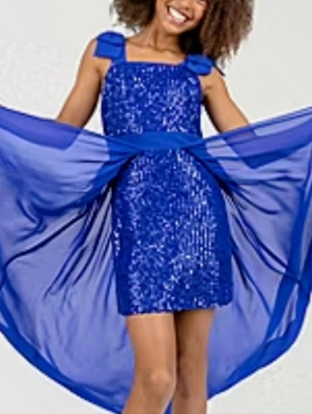 Xhilaration Royal Blue Dress with Bow Accent